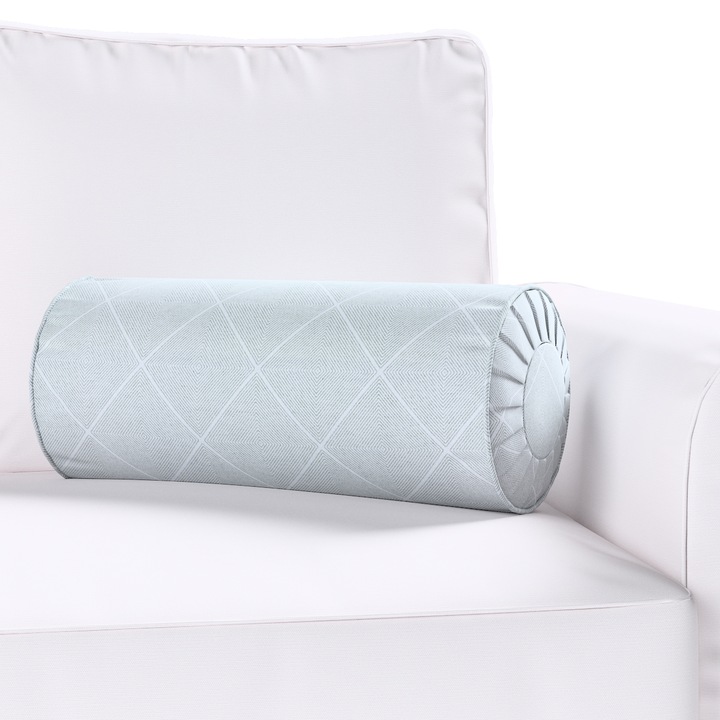 Плисирана възглавница, Dekoria, 20 x 50 см, Цилиндричен модел, С шарка, Сива