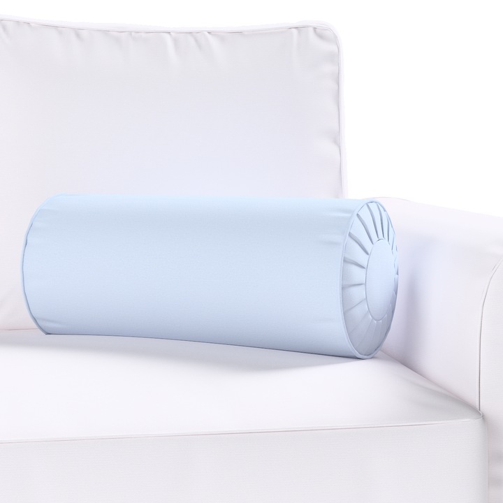 Плисирана възглавница, Dekoria, 20 х 50 см, Цилиндричен модел, Синя