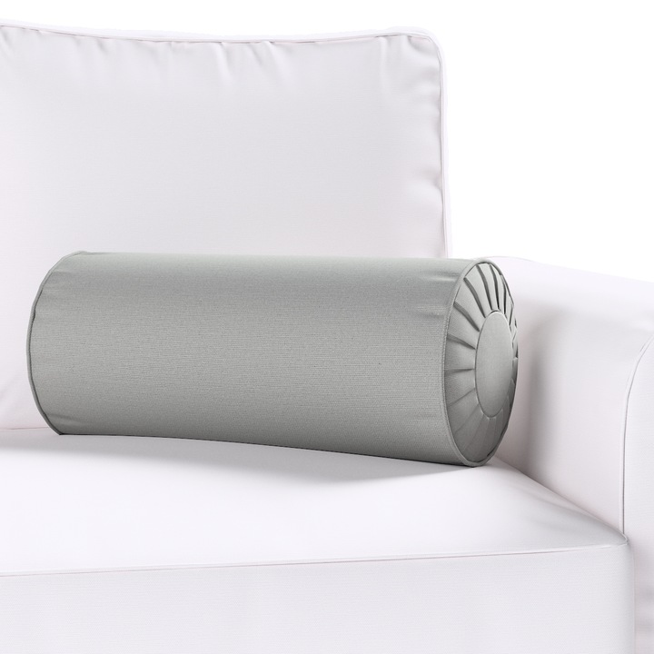 Възглавница с плисета, Dekoria, 20 x 50 см, Цилиндричен модел, Сива