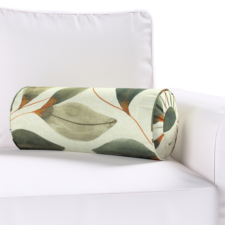 Възглавница с плисета, Dekoria, 20 х 50 см, Тип руло, Флорален принт