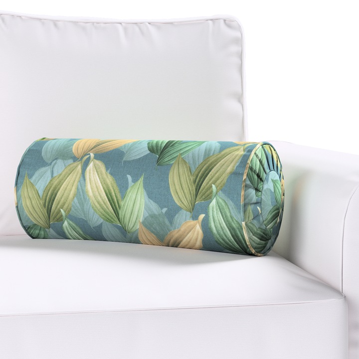 Възглавница с плисета, Dekoria, 20 х 50 см, Цилиндричен модел, С шарка, Многоцветна