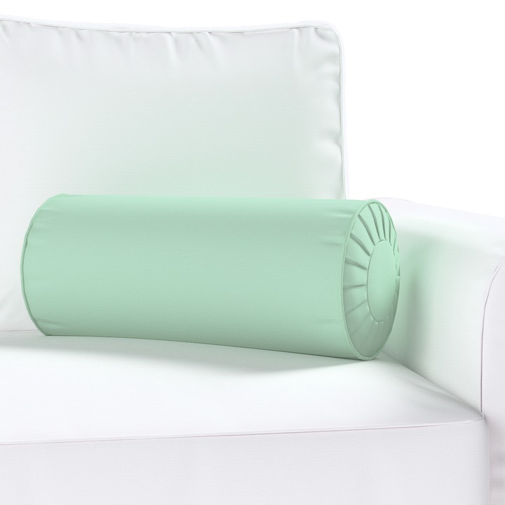 Плисирана възглавница, Dekoria, 20 х 50 см, Цилиндричен модел, Зелена