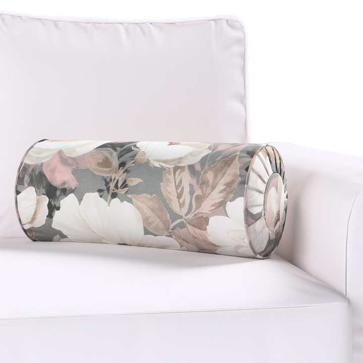 Възглавница с плисета, Dekoria, 20 х 50 см, Цилиндричен модел, С шарка, Многоцветна