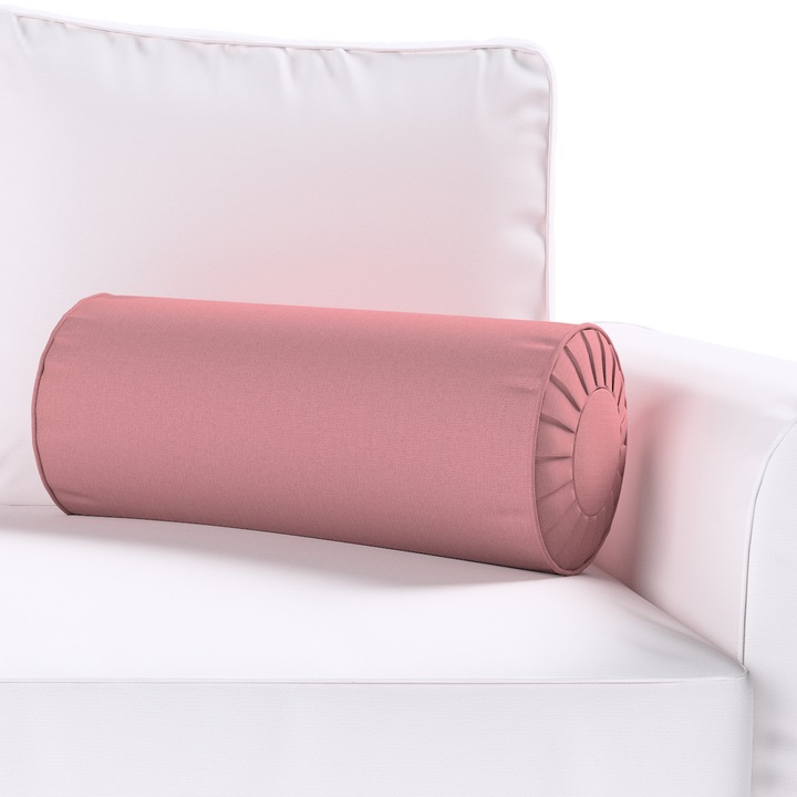 Възглавница с плисета, Dekoria, O 20 x 50 см, обикновен печат, розов