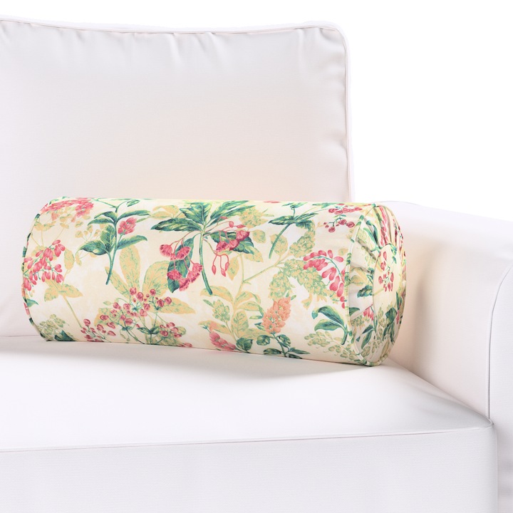 Възглавница с плисета, Dekoria, 20 х 50 см, Цилиндричен модел, С шарка, Многоцветна