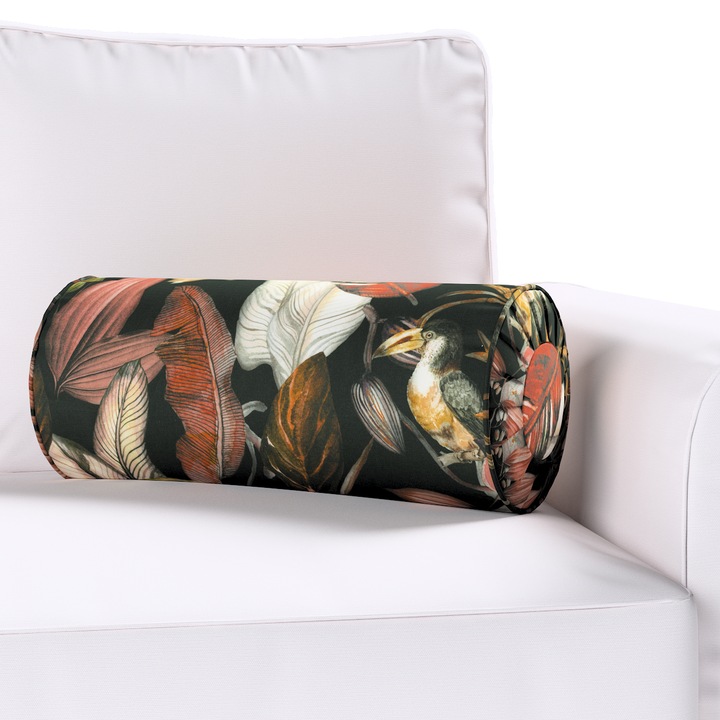 Възглавница с плисета, Dekoria, 20 х 50 см, Цилиндричен модел, С шарка, Многоцветна