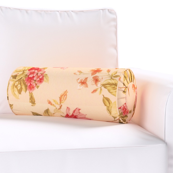 Възглавница с плисета, Dekoria, 20 х 50 см, Тип руло, Флорален принт