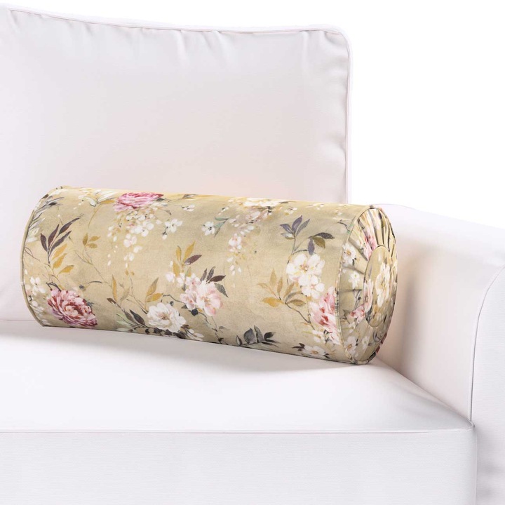 Възглавница с плисета, Dekoria, 20 х 50 см, Тип руло, Флорален принт