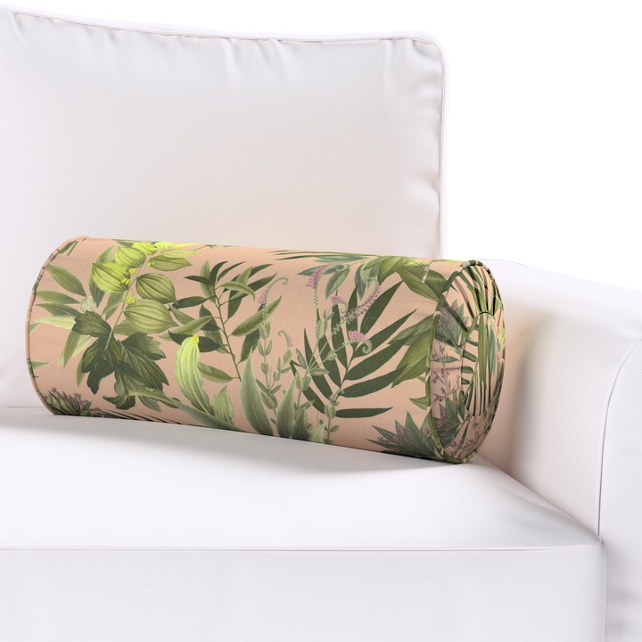 Възглавница с плисета, Dekoria, 20 х 50 см, Тип руло, Флорален принт
