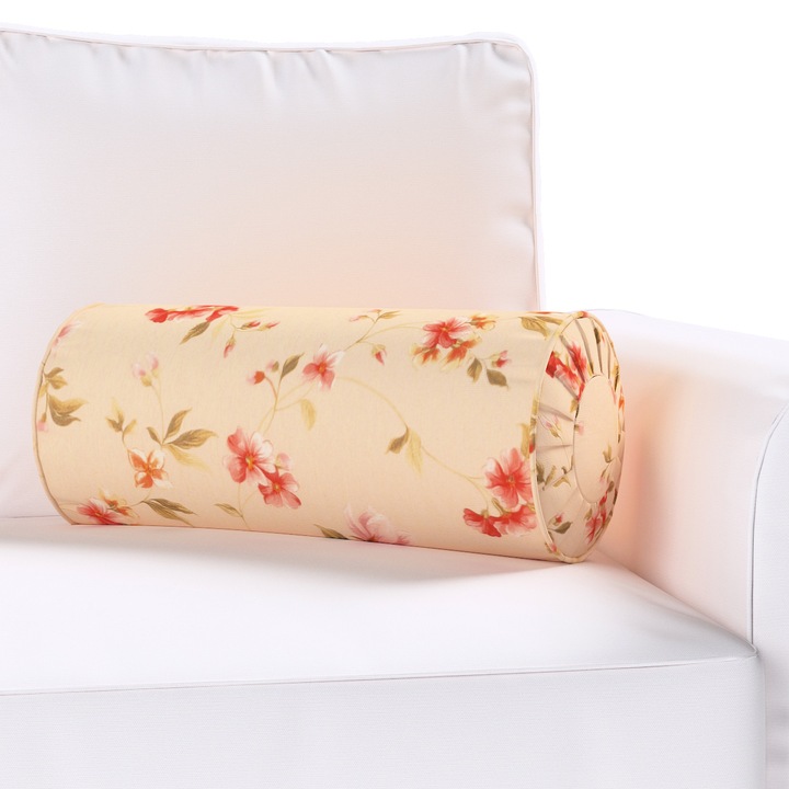 Възглавница с плисета, Dekoria, 20 х 50 см, Тип руло, Флорален принт
