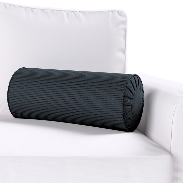 Възглавница с плисета, O 20 x 50 см, кубичен модел, щампа, черна