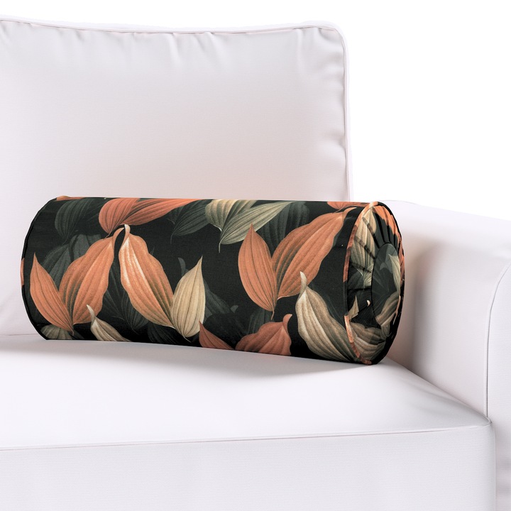 Възглавница с плисета, Dekoria, 20 х 50 см, Цилиндричен модел, С шарка, Многоцветна