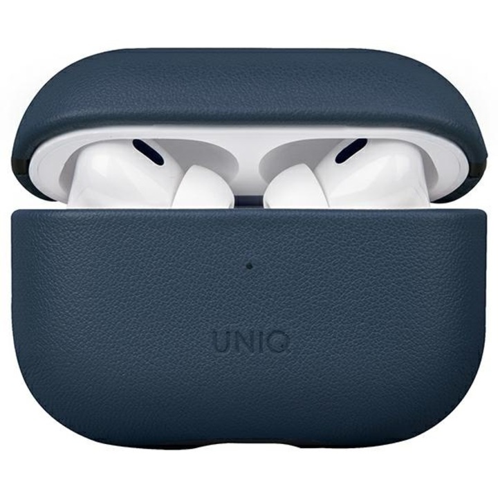 Airpods покритие Terra Apple AirPods Pro 2, Uniq, естествена кожа, космическо синьо