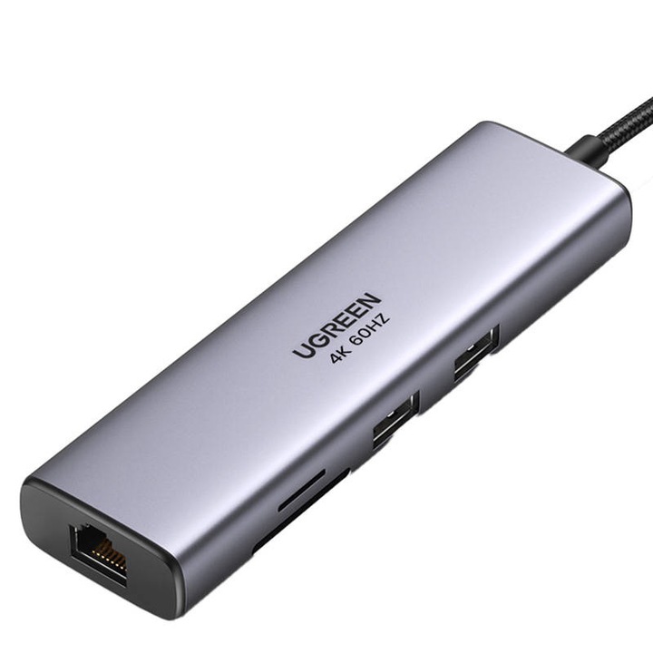 ХЪБ UGREEN USB-C/2x USB 3.0 + HDMI + RJ45 + SD/TF