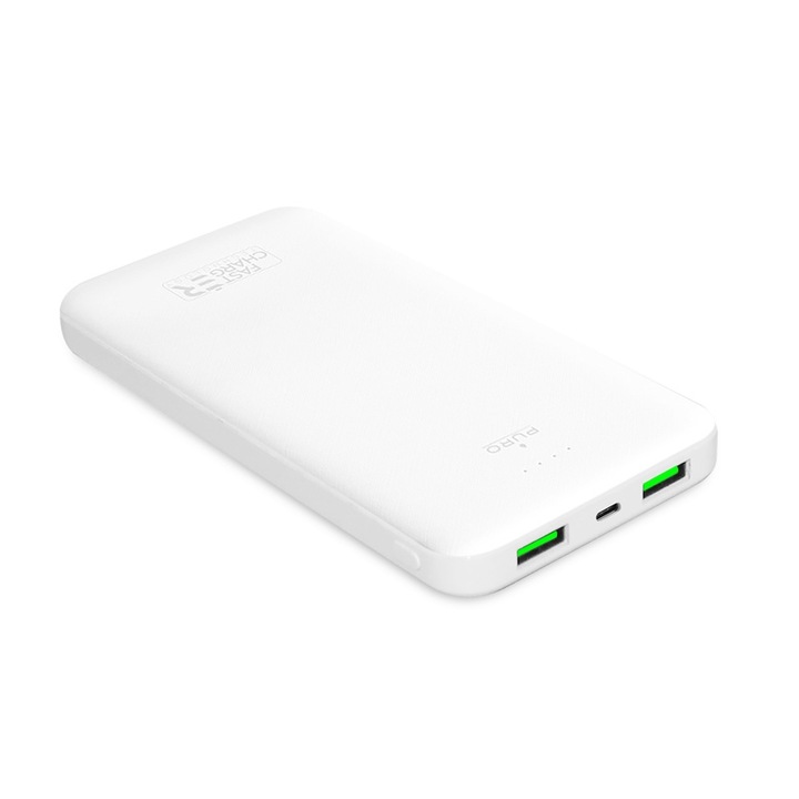 Powerbank telefon, Puro, 10000mAh, Fast Charger, Alb