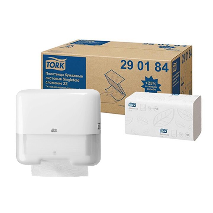 Pachet dispenser si consumabil TORK prosoape pliate