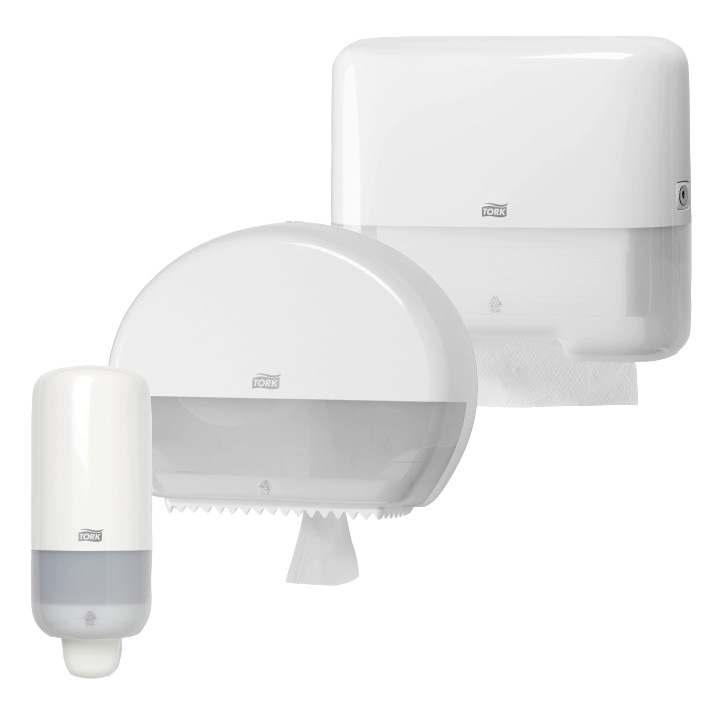 Pachet dispensere TORK, Prosop Pliat, Mini Jumbo, Sapun Spuma 1L