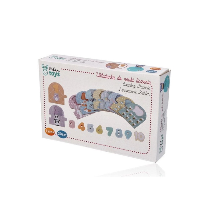Gyermek puzzle, AdamToys, Számolás, Többszínű