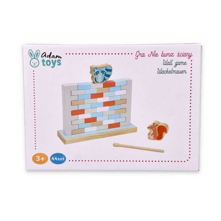 Építőkocka készlet, AdamToys, 44 darab, Többszínű