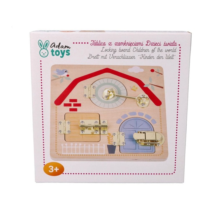 AdamToys, oktató fajáték gyerekeknek, 22 x 22 cm, többszínű