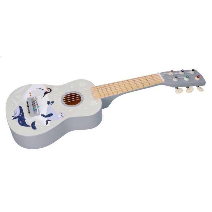 Játékgitár, AdamToys, fa, +3 év, szürke