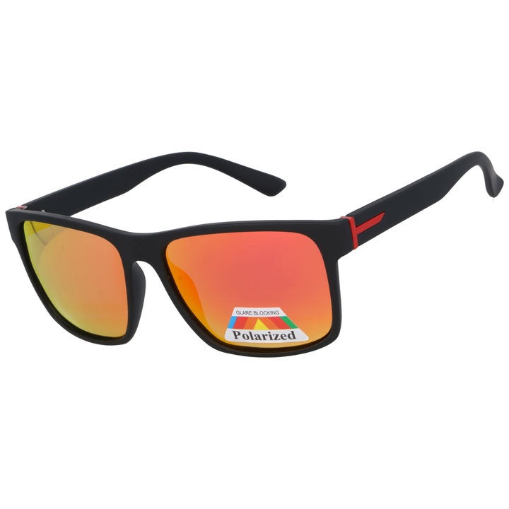 Ochelari polarizati, Born86, Plastic, UV400, Portocaliu/Negru