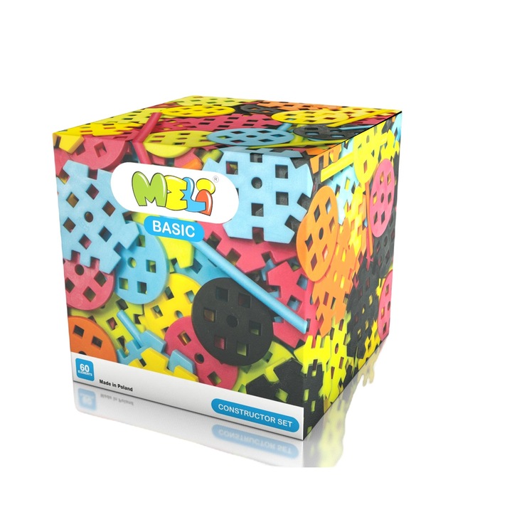 Set 60 elemente constructie, Meli, Multicolor