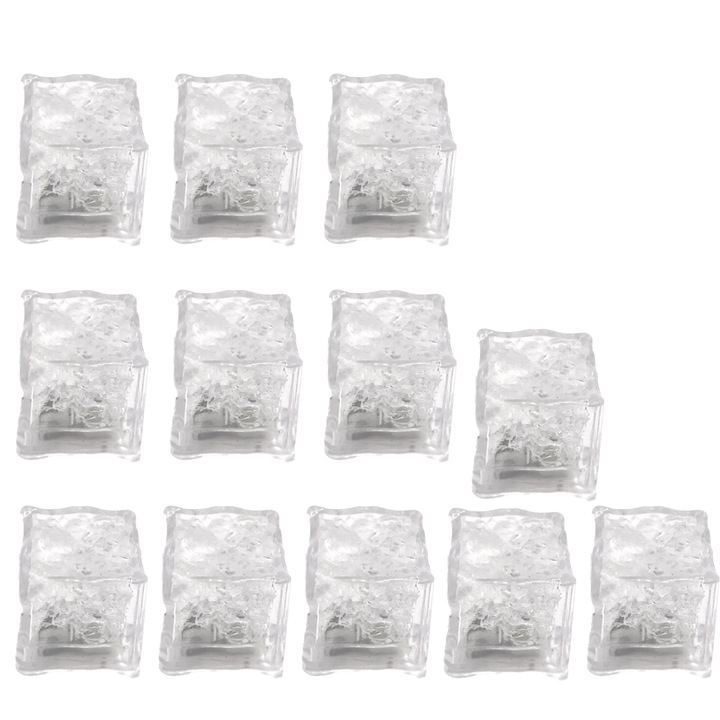Automatikus világító jégkockák, Enforose, többszínű, szett partikra, esküvőkre, változatos méretek.