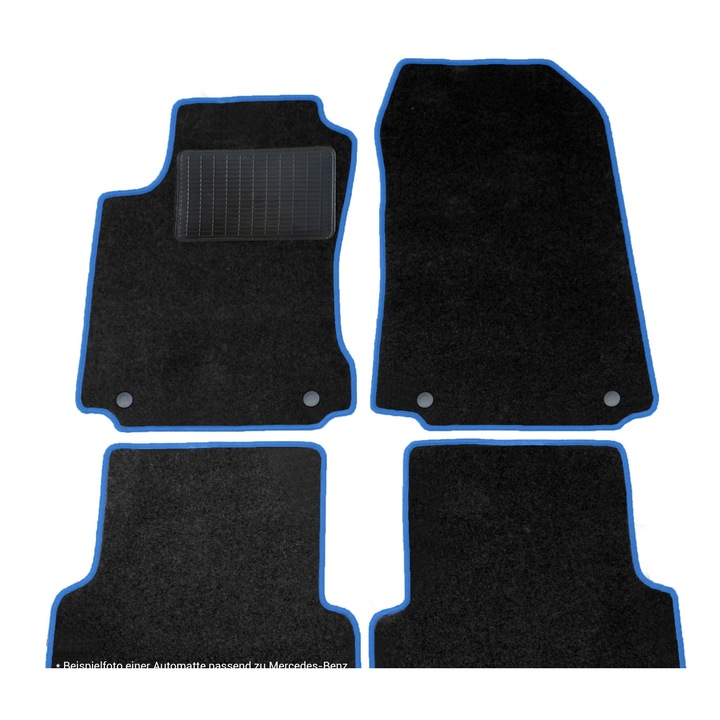 Set 4 covorase auto pentru Mercedes-Benz GLK X204, Negru/Albastru, 2008