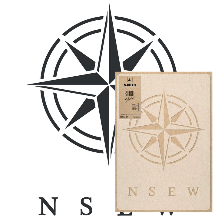 Sablon decorativ reutilizabil, Nakleo, Busola, 43 x 64 cm