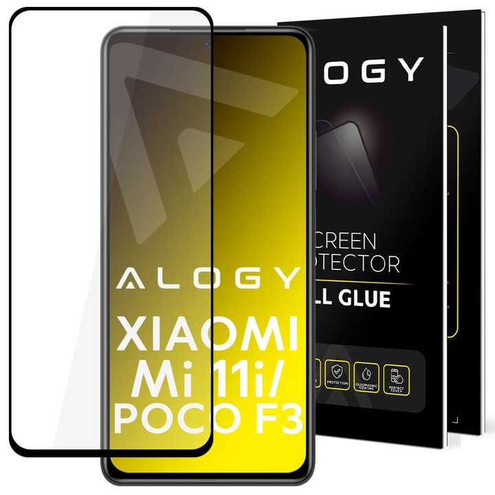Скрийн протектор Alogy, Съвместим с Xiaomi Poco F3 / Mi 11i, черен