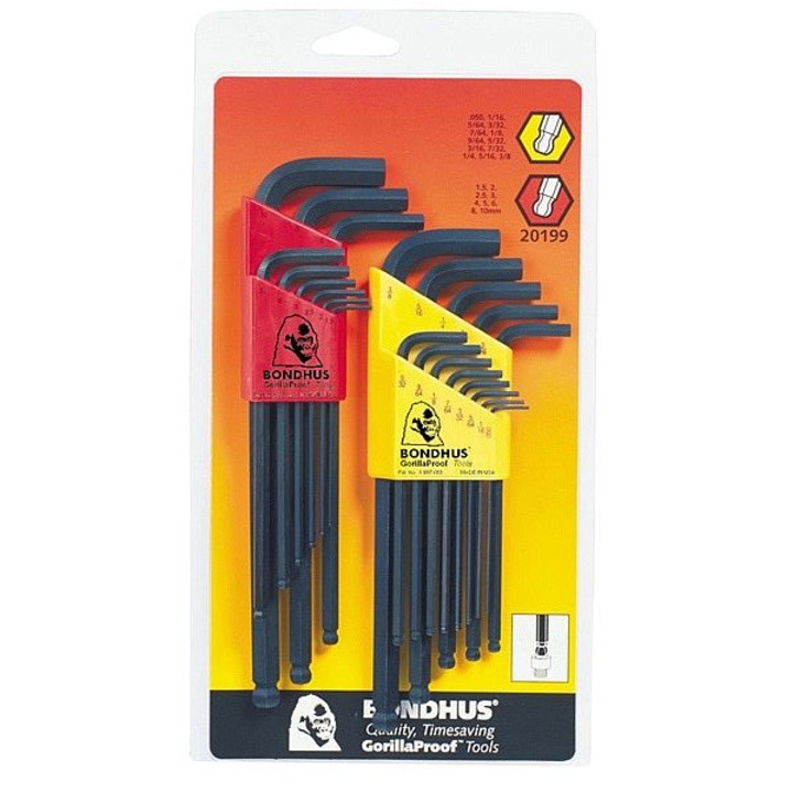 Set 22 chei hexagonale Bondhus, Otel, Gri