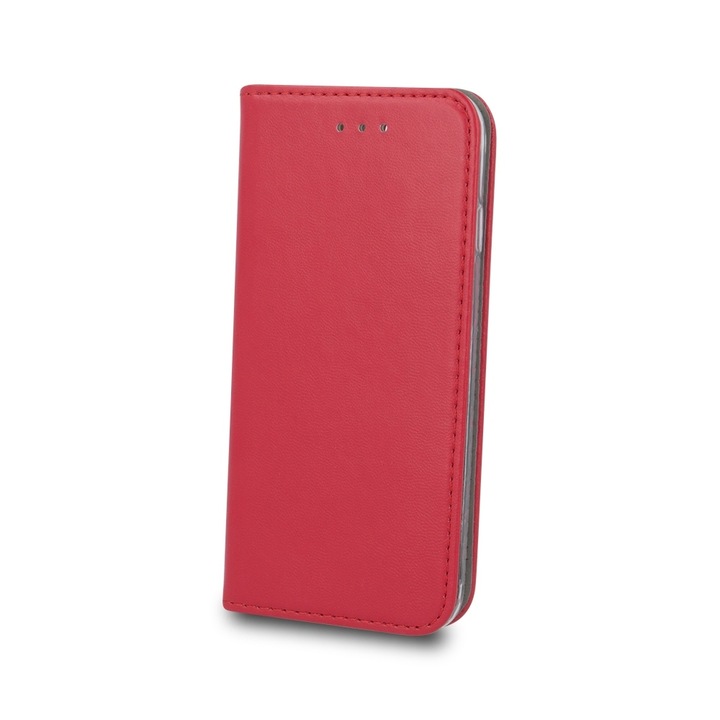 HUAWEI Y7 2019 készülékkel kompatibilis tok – bőrmágnes TSS, piros