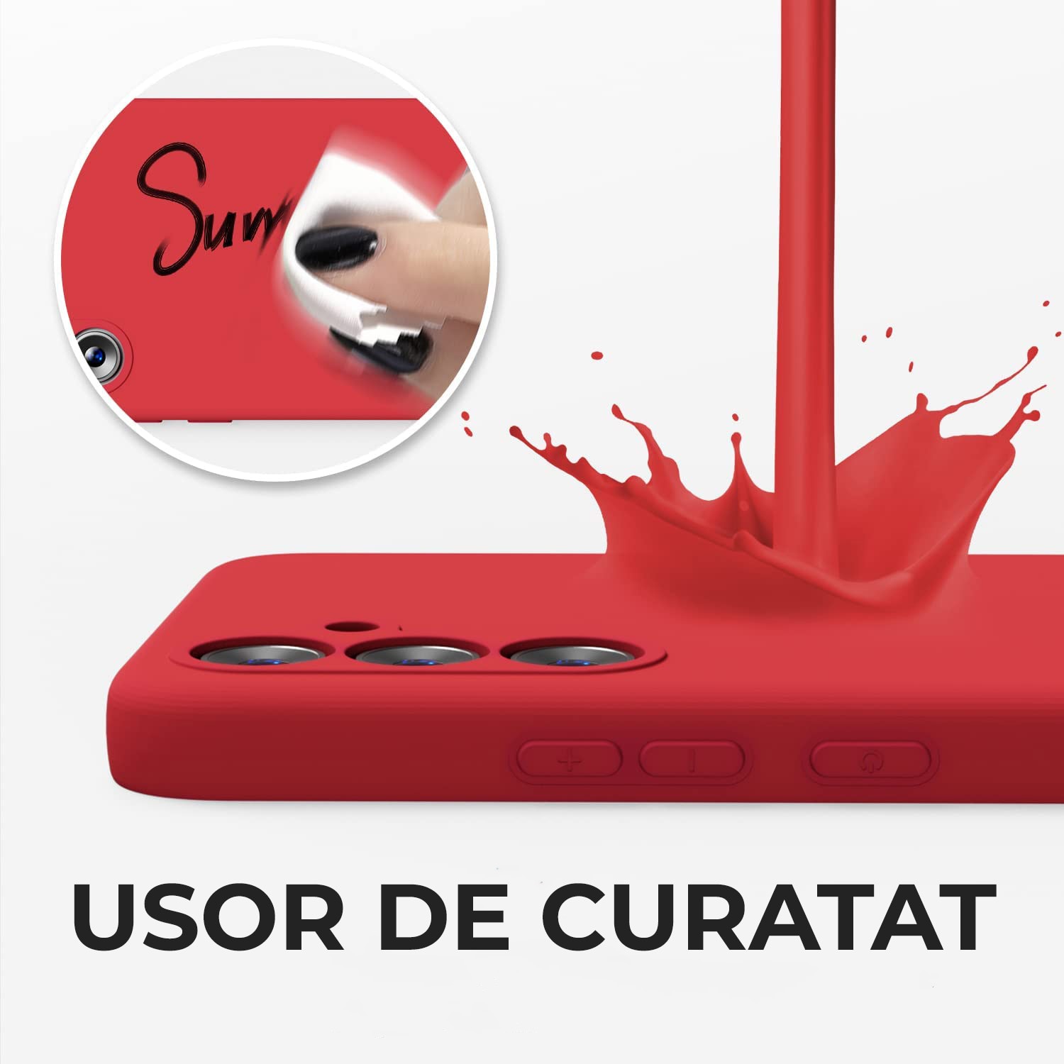 Husa Premium Silicon Soft pentru Samsung A54 5G, Ultra Slim, Protectie sporita, Interior de microfibra, Rosu