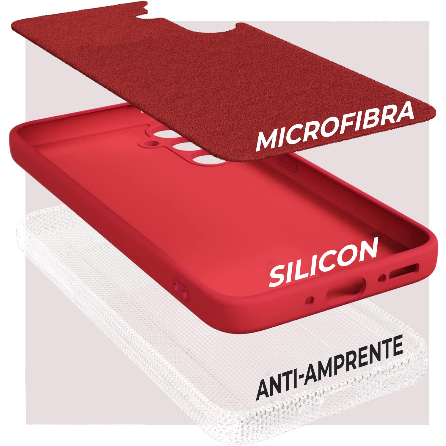 Husa Premium Silicon Soft pentru Samsung A54 5G, Ultra Slim, Protectie sporita, Interior de microfibra, Rosu