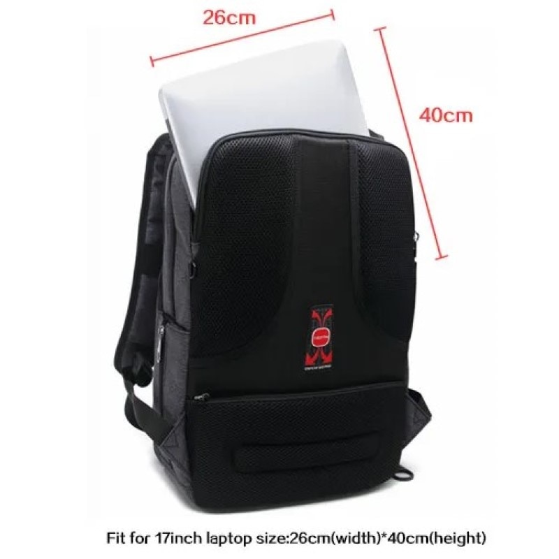 Rucsac laptop 17" casual pentru calatorii, impermeabil, cu buzunar antifurt, Tigernu, 47x30x18 cm, Maro