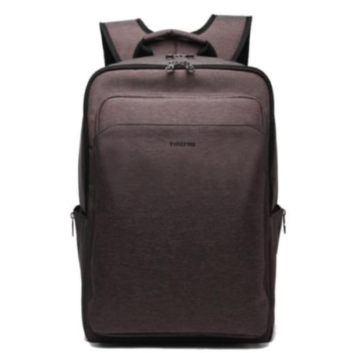 Rucsac laptop 17" casual pentru calatorii, impermeabil, cu buzunar antifurt, Tigernu, 47x30x18 cm, Maro