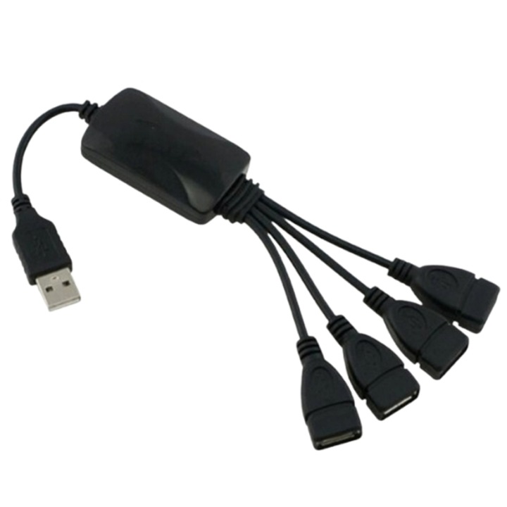 USB 2.0 хъб с 4 порта и microUSB конектор, Зареждане и пренос на данни, Черен