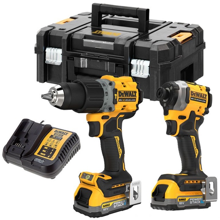 2 db fúrókészlet, DEWALT, 18V, 2x1,7AH