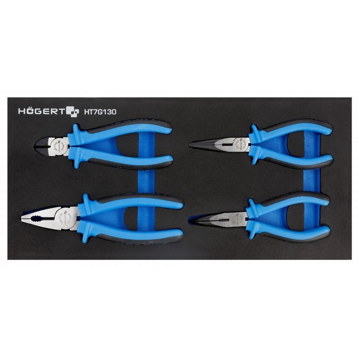 Hogert 4 db-os fogó készlet, Acél, Kék