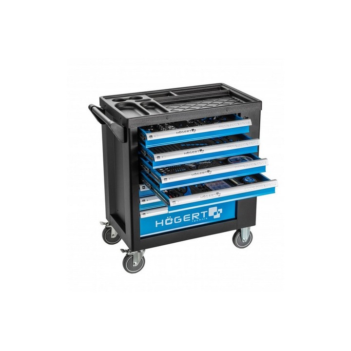 Dulap organizare scule atelier, Hogert, Albastru/Negru