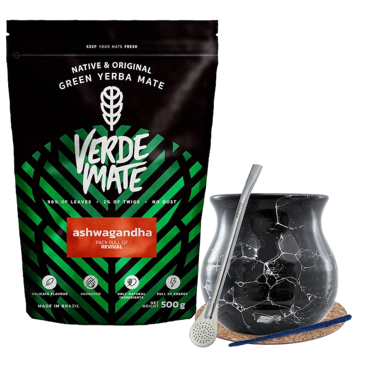 Комплект за чай, Чаша с Bombilla, Yerba Mate, Fruit, Ashwagandha, 500 г