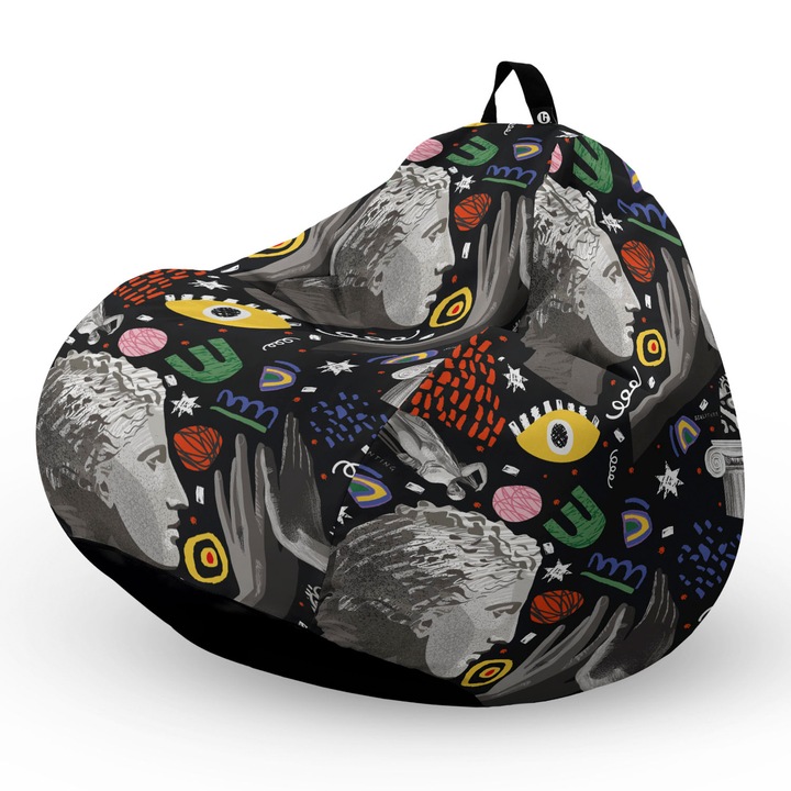 Fotel Updeco Pouf Babzsákfotel, Körte L típus, vízálló, szobai/szabadtéri, belső táska, fogantyúval, 90 x 80 x 60 см, Fotel Popart Statue