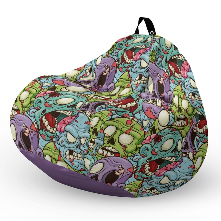Fotel Updeco Pouf Babzsákfotel, Körte L típus, vízálló, szobai/szabadtéri, belső táska, fogantyúval, 90 x 80 x 60 см, Fotel Zombie