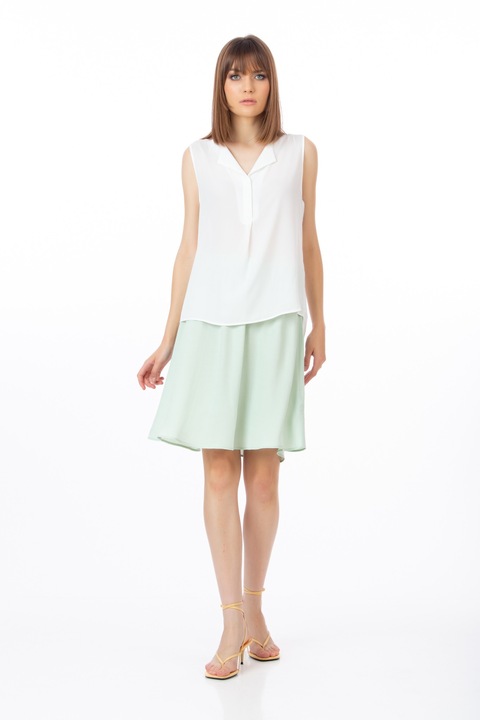 Bluza Be You vaporoasa fara maneci, Alb