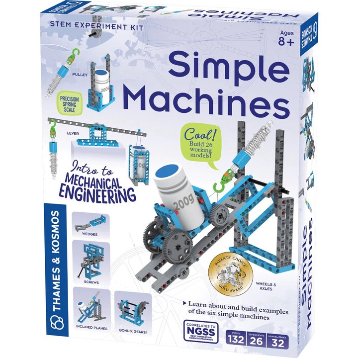 Oktatójáték, Gépészeti STEM Kit, 132 db, Kosmos