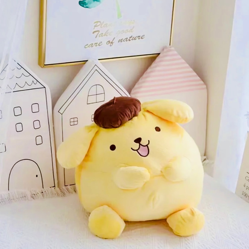 Jucarie de plus Sanrio Hello Kitty, Pompompurin, Squishy Tip Perna