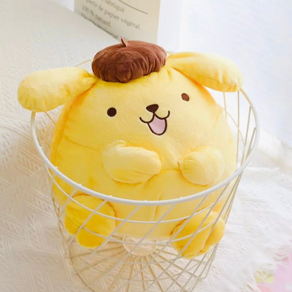 Jucarie de plus Sanrio Hello Kitty, Pompompurin, Squishy Tip Perna