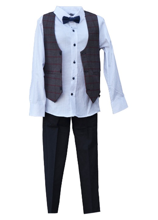 LOOKS KIDS Елегантен костюм за момче от 4 части KM2404B-122, тъмносин 95030