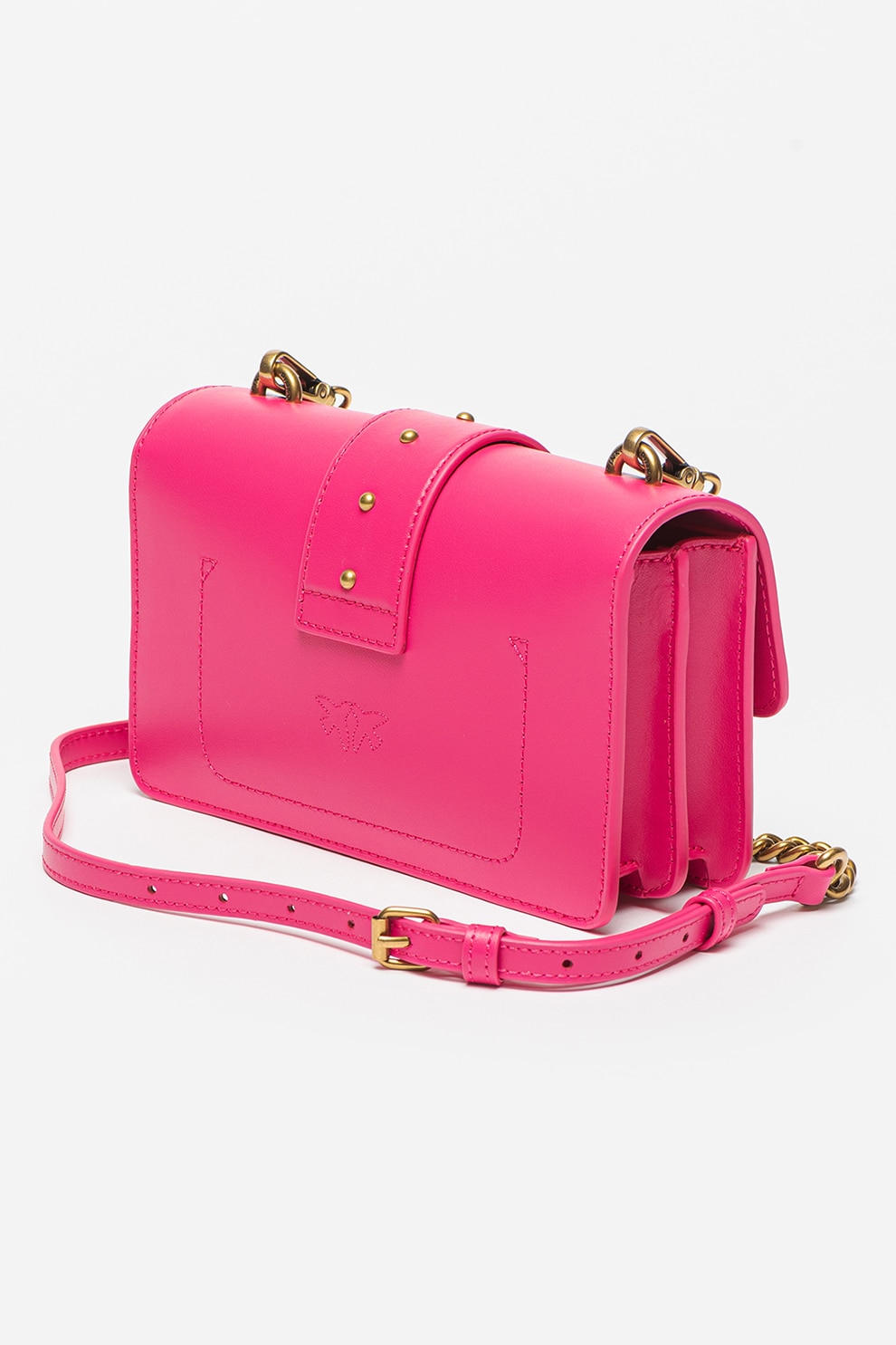 Pinko, Geanta crossbody de piele Love One, Fucsia